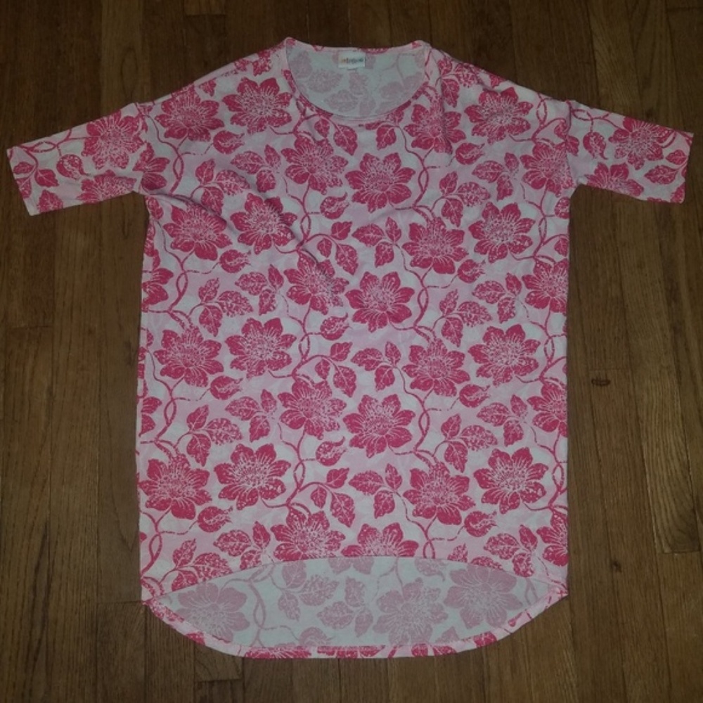 Lularoe Irma tunic pink flowers XXS
